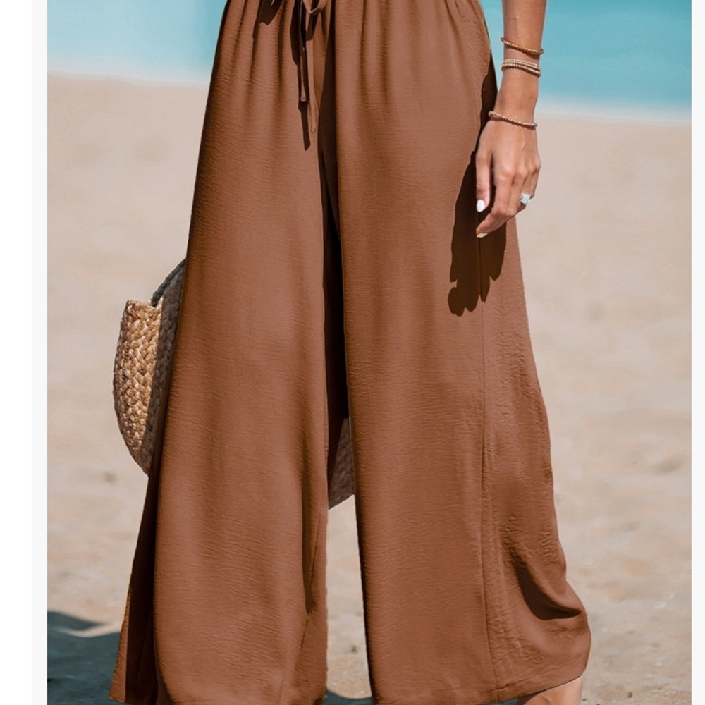 Women's Brown Wide-Leg Pants